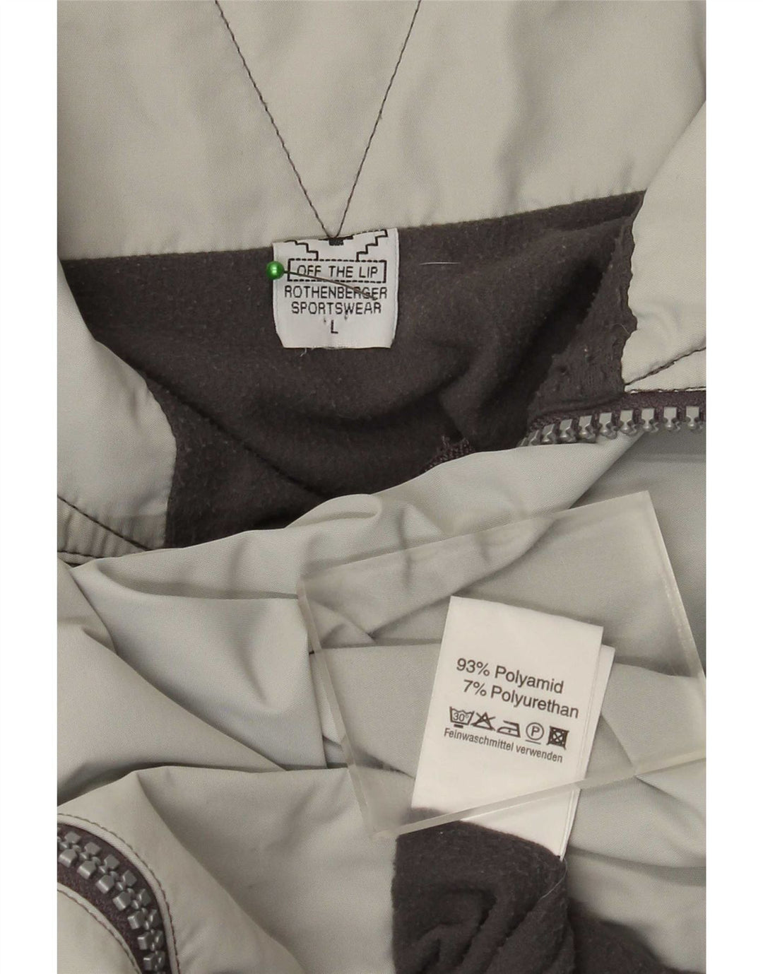 Vintage muška grafička velika bomber jakna UK 40 veliki sivi poliamid