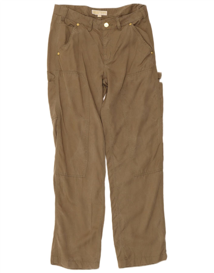 MICHAEL KORS Womens Straight Cargo Trousers US 6 Medium W28 L30 Khaki
