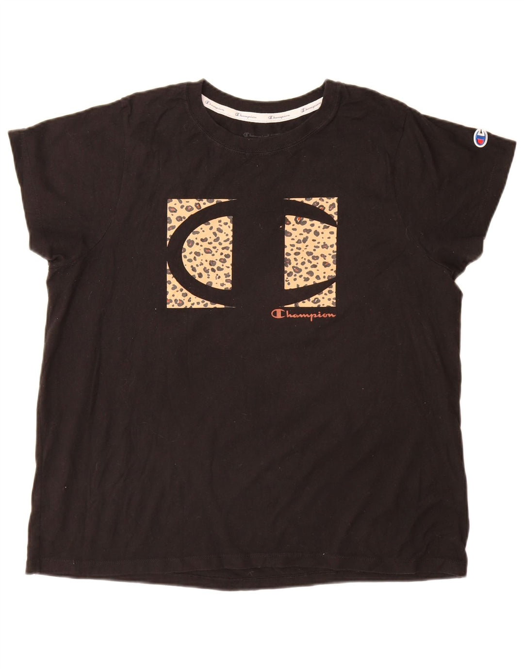 Champion ženska majica kratkih rukava s grafičkim motivima UK 18 XL crni pamuk