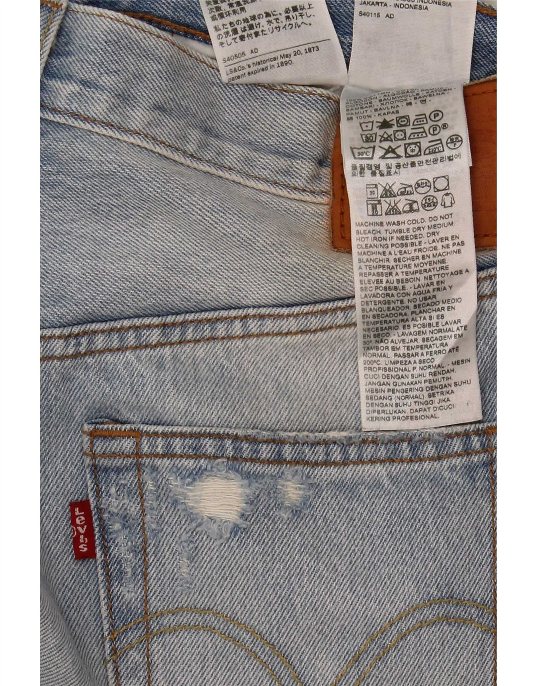 Levi's muške uske traperice s oštećenjem W29 L32, plavi pamuk