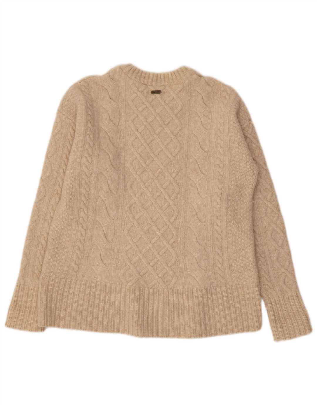 Barbour ženski džemper s okruglim izrezom UK 10 Small Beige Wool