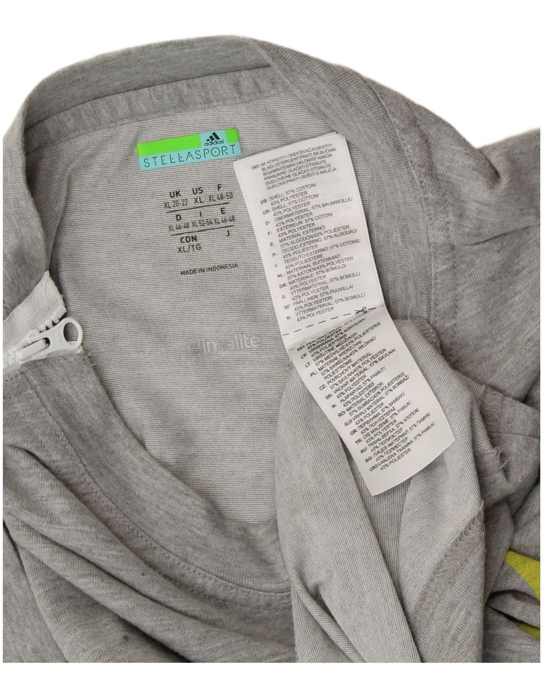 ADIDAS X STELLA MCCARTNEY Ženska grafička majica kratkih rukava UK 20/22 XL siva