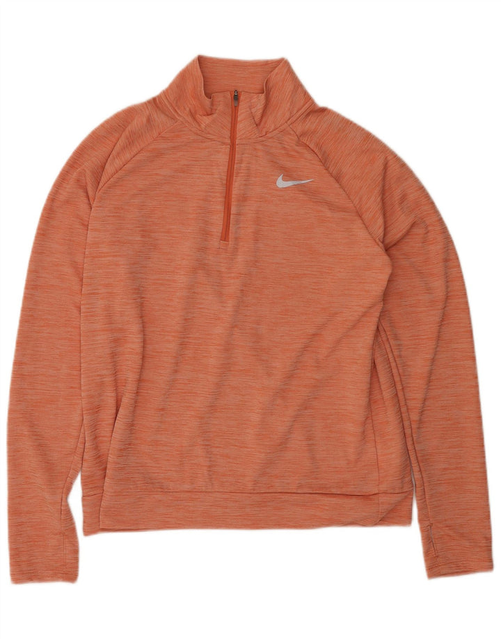 Nike Ženska trenirka Dri Fit Zip Neck Top UK 14 Medium Orange