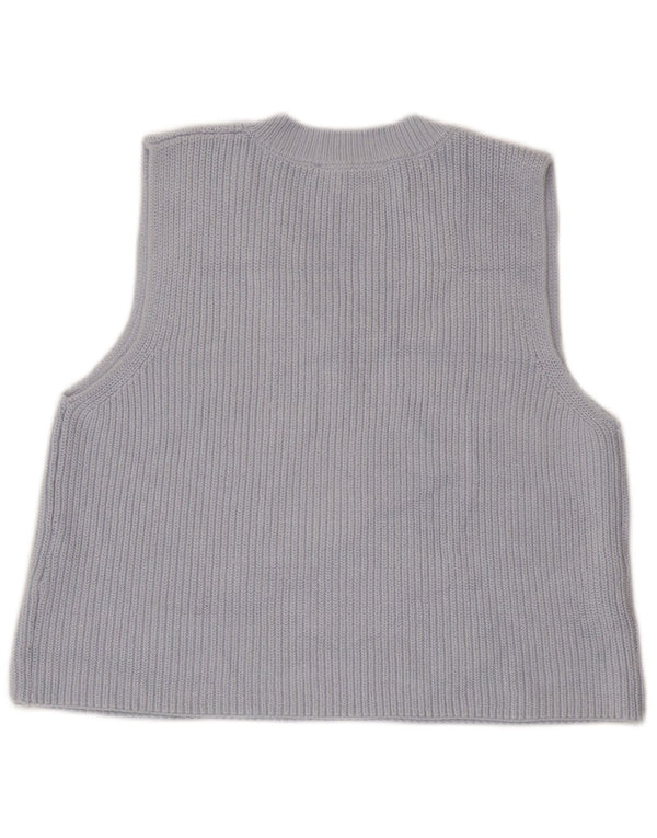 Zara ženski kratki prsluk bez rukava UK 10 Small Blue Cotton