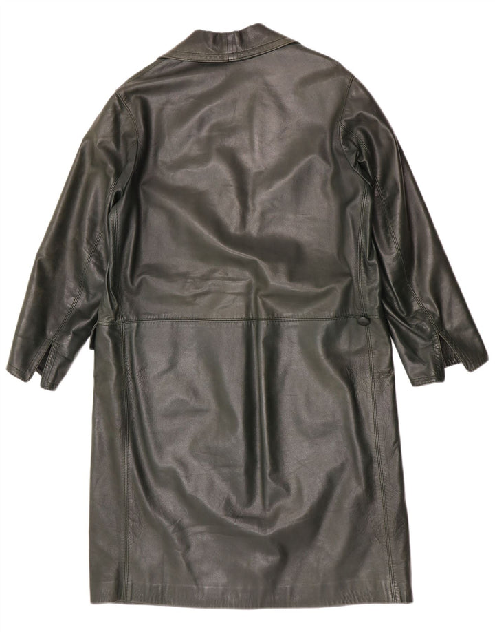 Vintage ženski kožni kaput UK 14 srednje zelene boje