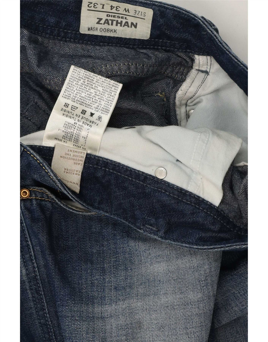 Diesel Muške traperice Zathan Regular Bootcut W34 L32 Plavi pamuk