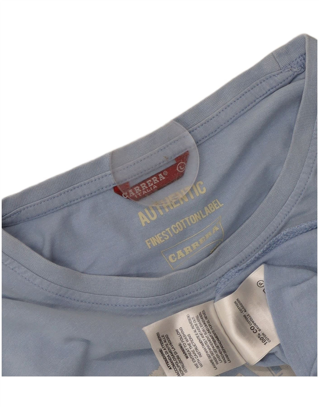 Velika plava pamučna muška majica s grafičkim motivima Carrera