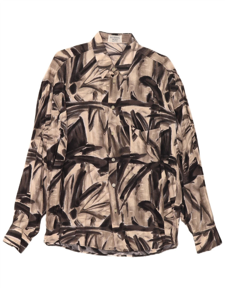 Vintage muška velika siva košulja s apstraktnim uzorkom