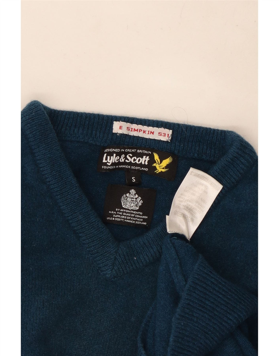 Lyle & Scott ženski džemper s V-izrezom UK 10 Small Blue