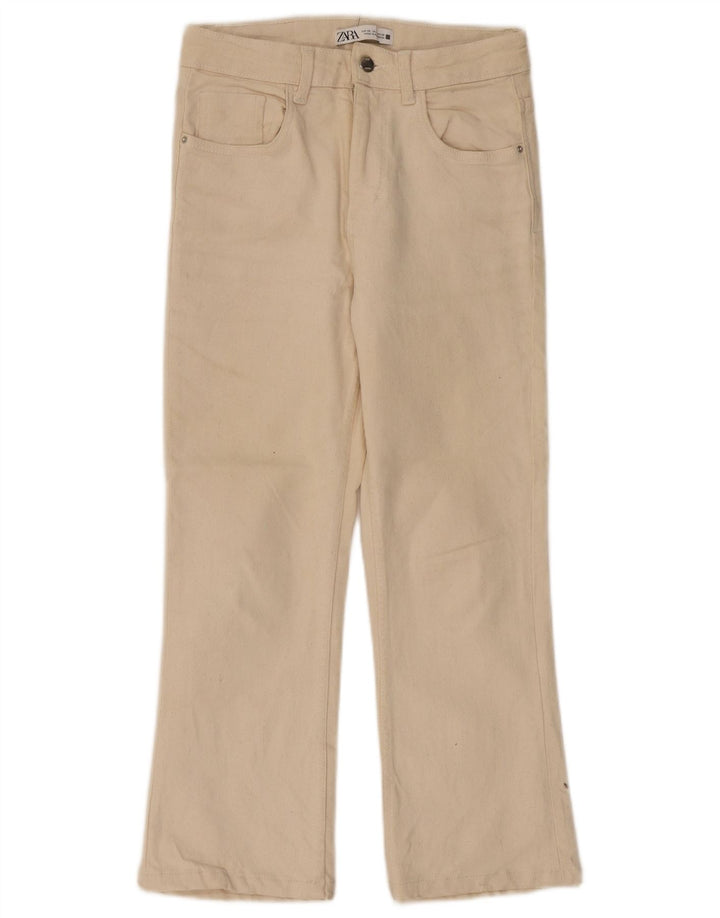 ZARA ženske ravne traperice visokog struka EU 36 XS W26 L24 bež pamuk