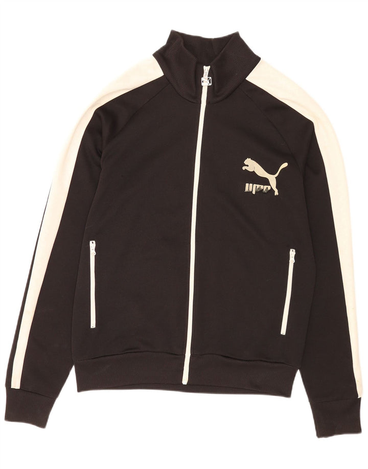 Puma muška trenirka s grafičkim motivima, velika jakna od poliestera crne boje