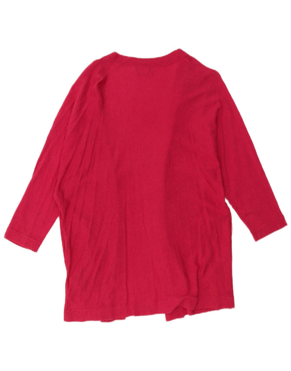 Massimo Dutti Ženski otvoreni kardigan pulover s 3/4 rukava UK 14 Srednje ružičasta