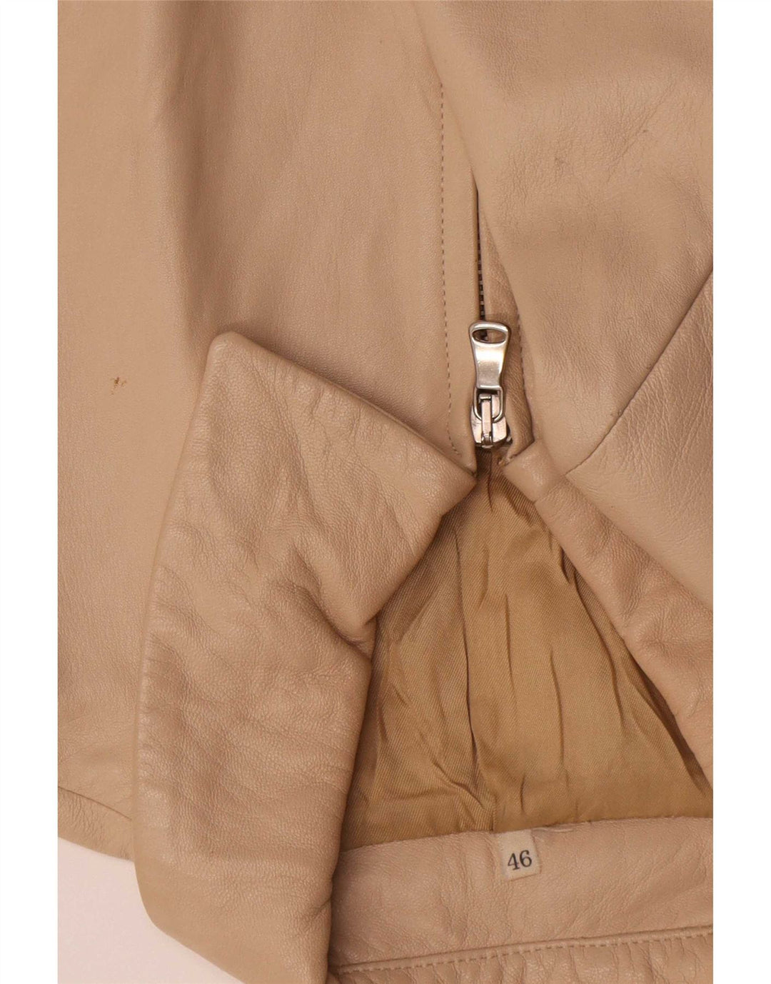 Vintage ženska kožna jakna IT 46 Large Beige