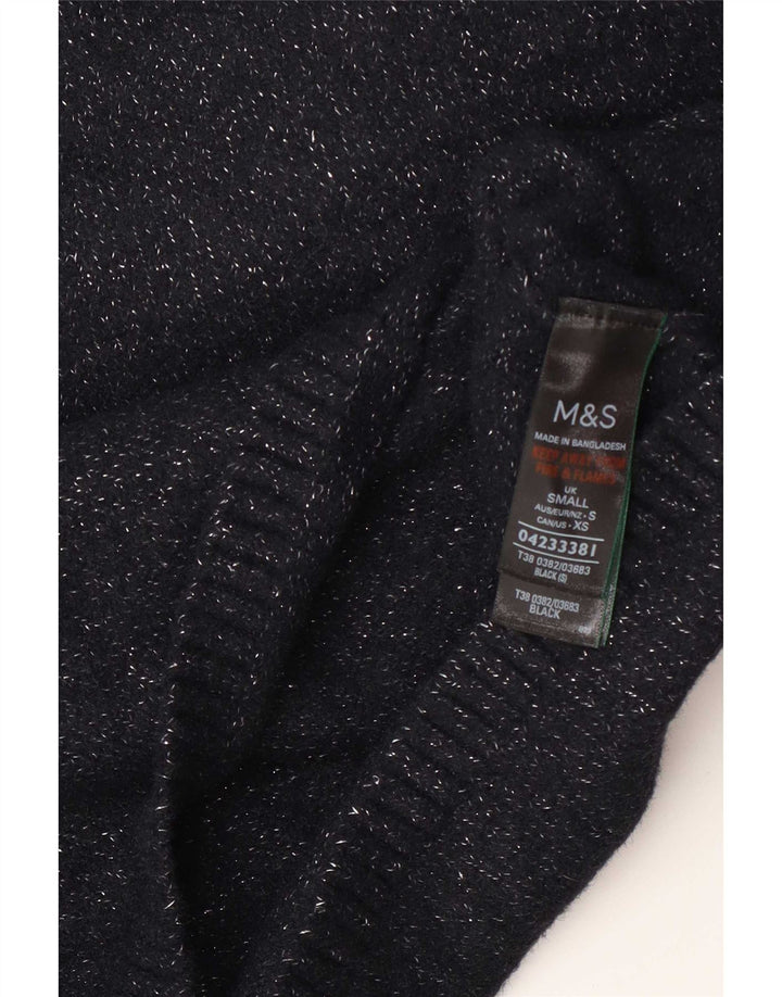 Marks & Spencer ženski džemper s kornjačičastim ovratnikom UK 10 Small Black Flected