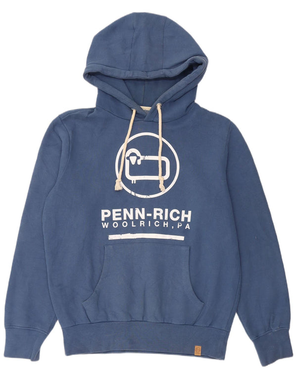 Woolrich muška majica s kapuljačom s kapuljačom s grafičkim motivima XL, plavi pamuk