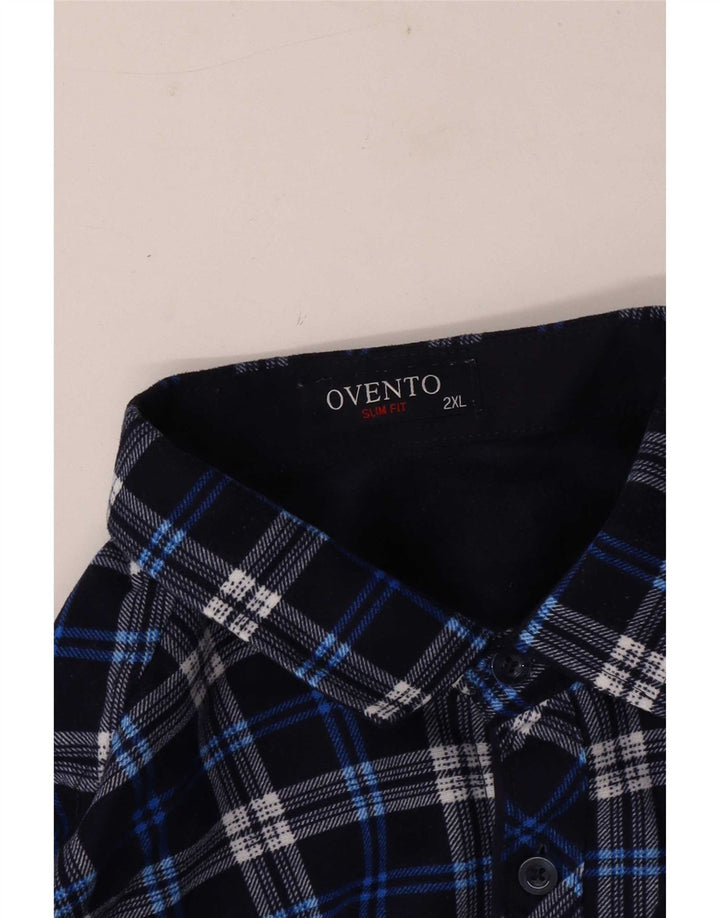 Vintage muška flanelska košulja 2XL plavi karirani