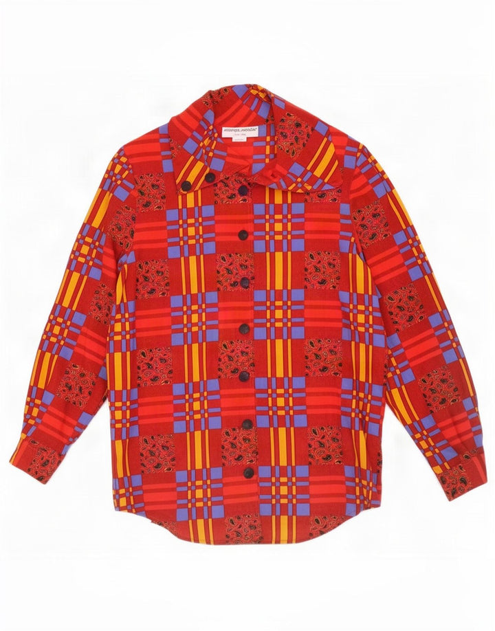 Solange Mondor ženska košulja bluza UK 16 Veliki crveni patchwork