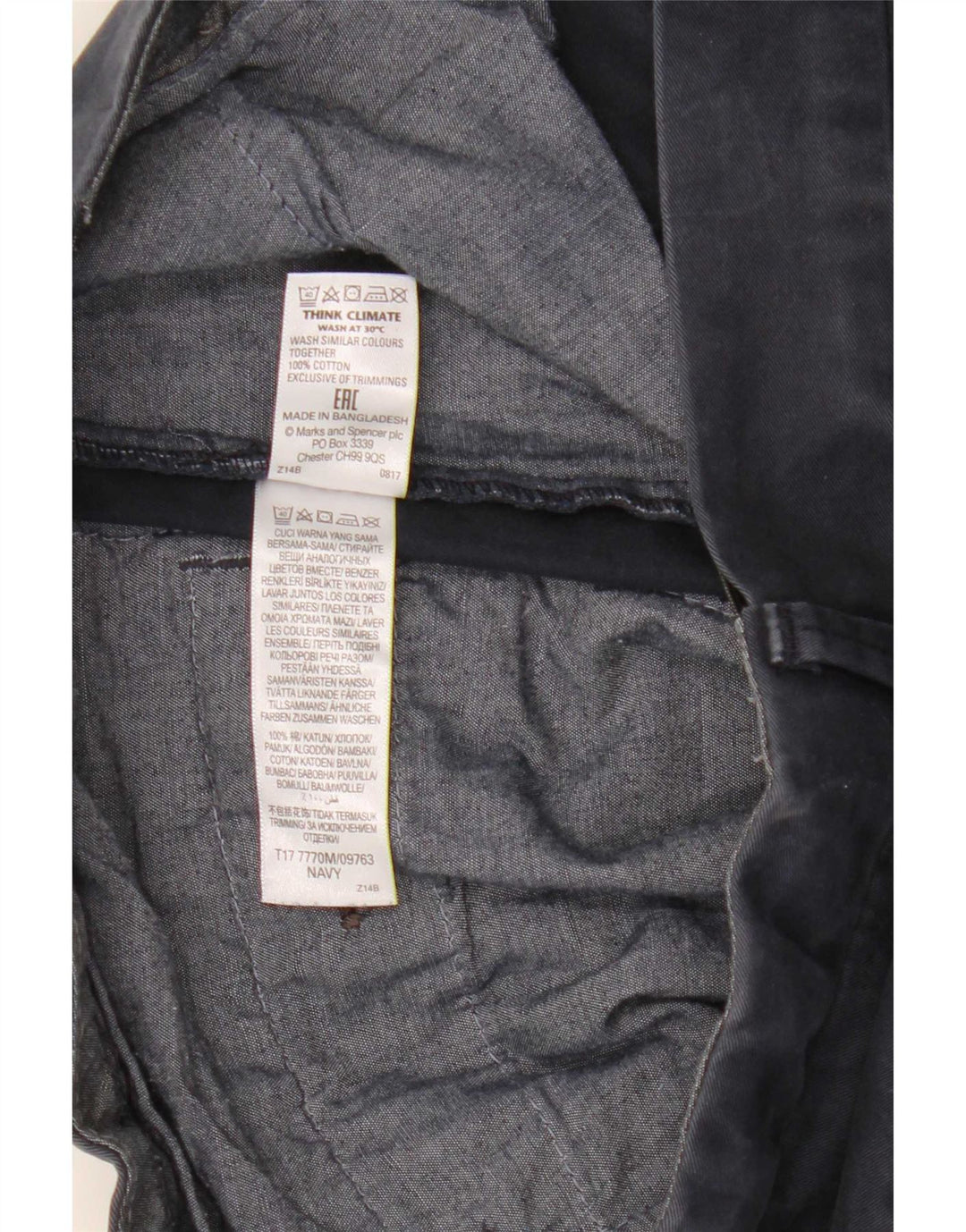 Marks & Spencer muške chino kratke hlače W32 srednje tamnoplavi pamuk