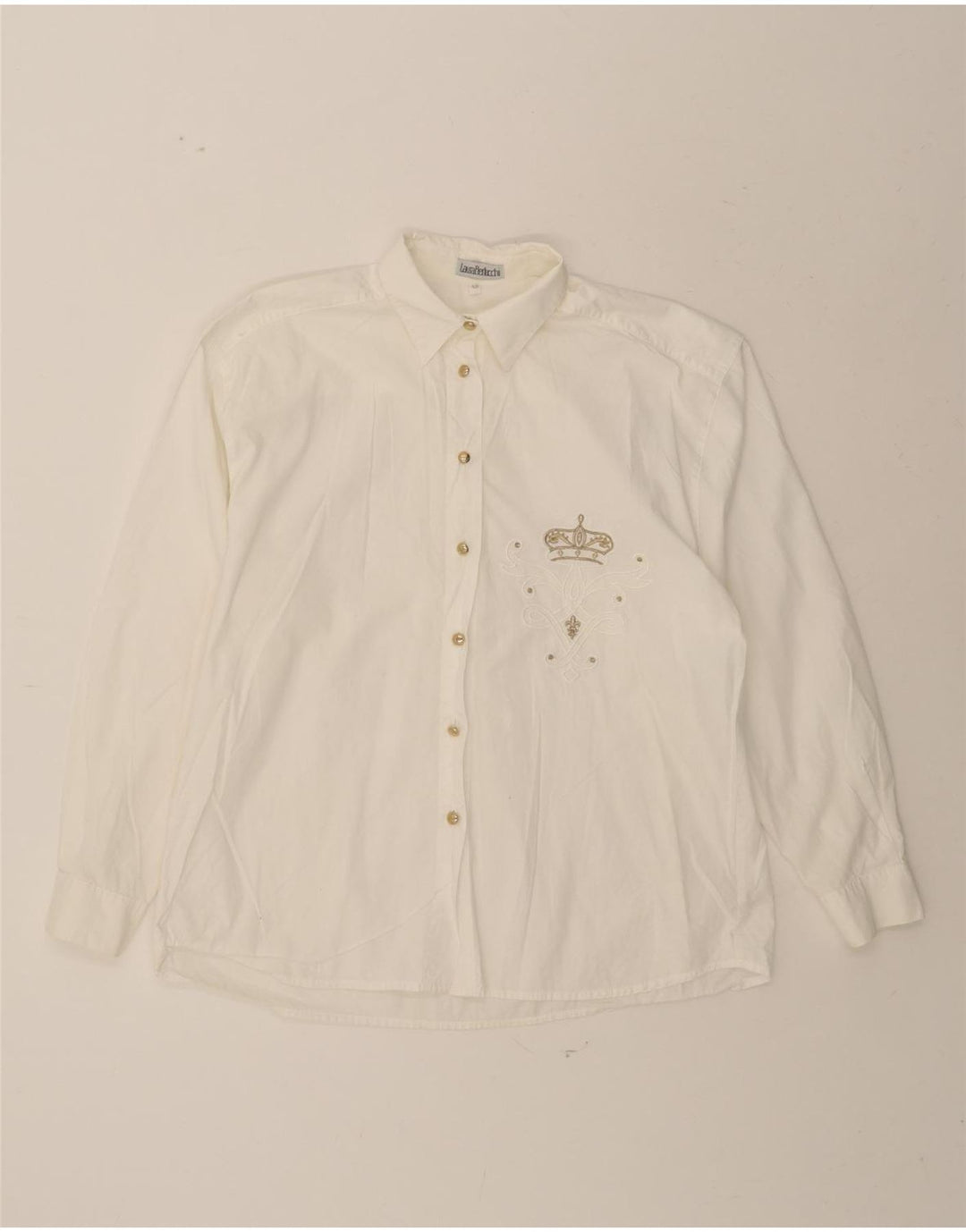 VINTAGE Womens Shirt EU 42 Large White Cotton Vintage Vintage and Second-Hand Vintage from Messina Hembry 