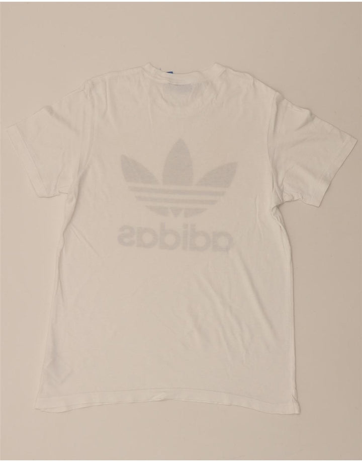 ADIDAS Mens Graphic T-Shirt Top Medium White Cotton Vintage Adidas and Second-Hand Adidas from Messina Hembry 