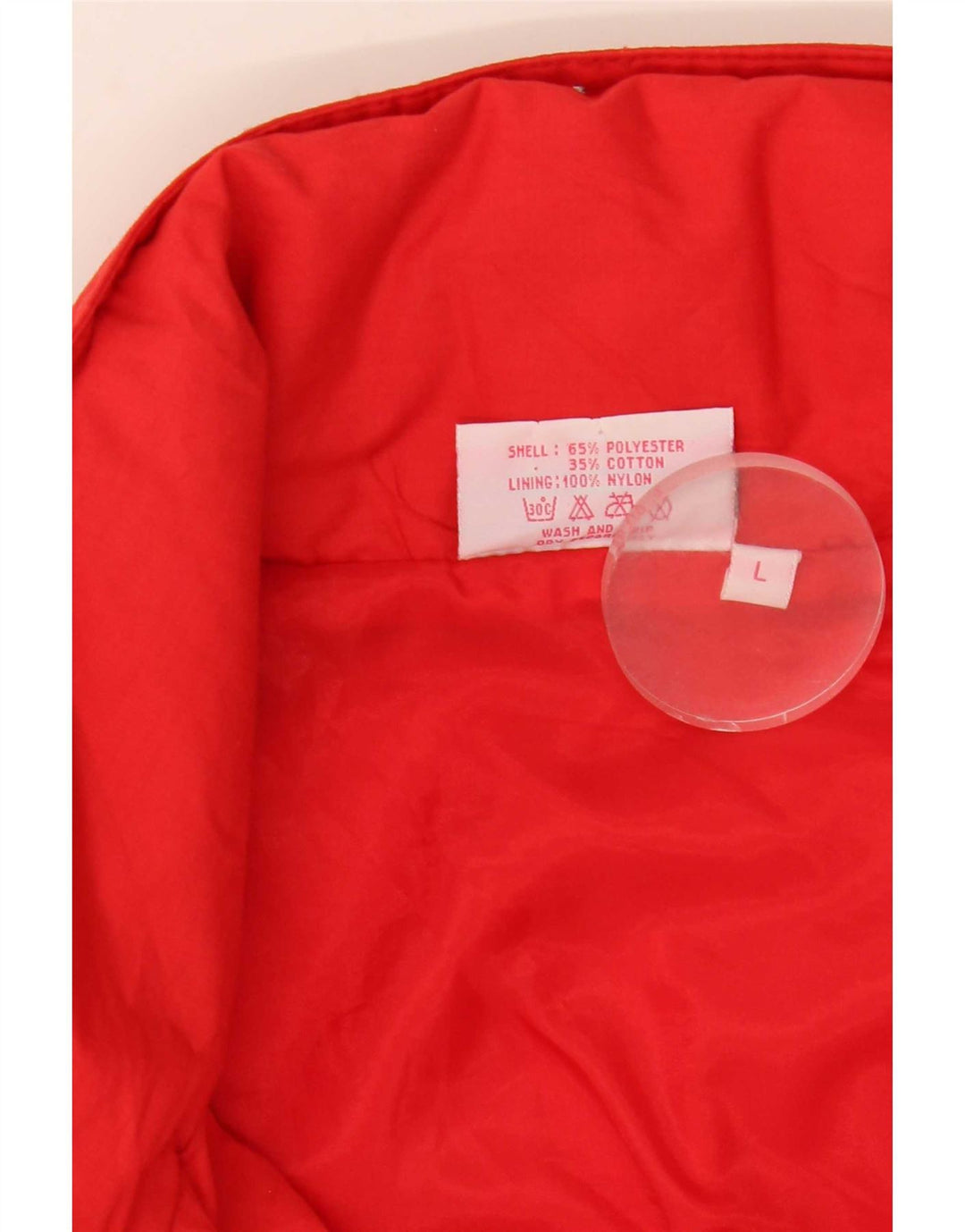 Vintage muška bomber jakna s kapuljačom UK 40 veliki crveni poliester