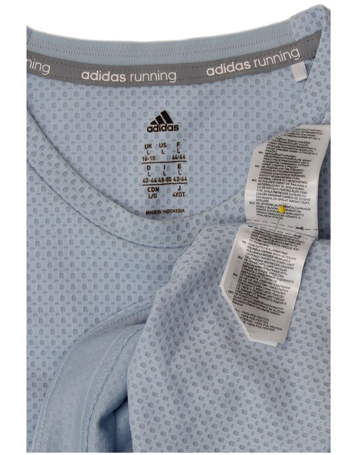 Adidas ženska majica dugih rukava UK 16/18 veliki plavi poliester