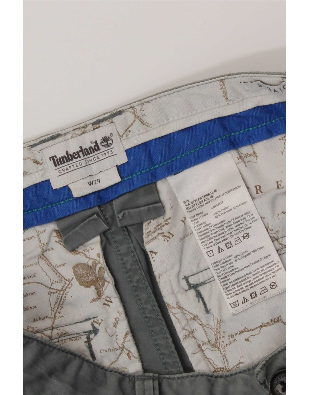 Timberland muške chino kratke hlače W29, mali sivi pamuk