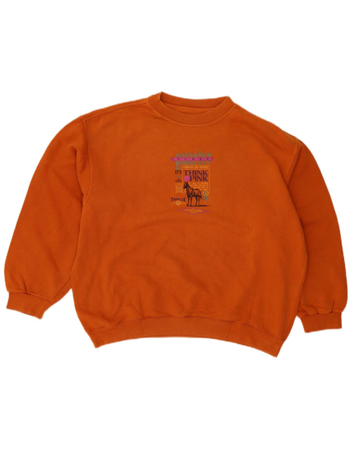 Think Pink Ženska prekomjerna trenirka s grafičkim motivima UK 16 Large Orange