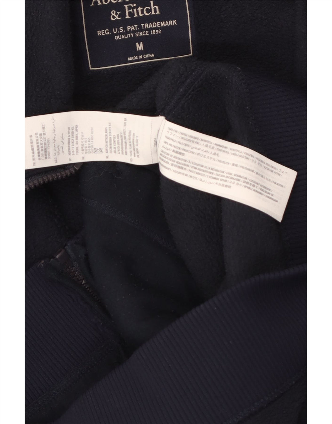 Abercrombie & Fitch muška jakna od flisa UK 38 srednje tamnoplava poliester