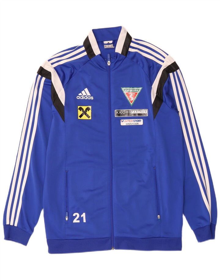 Adidas muška grafička trenirka, gornja jakna, poliester srednje plave boje