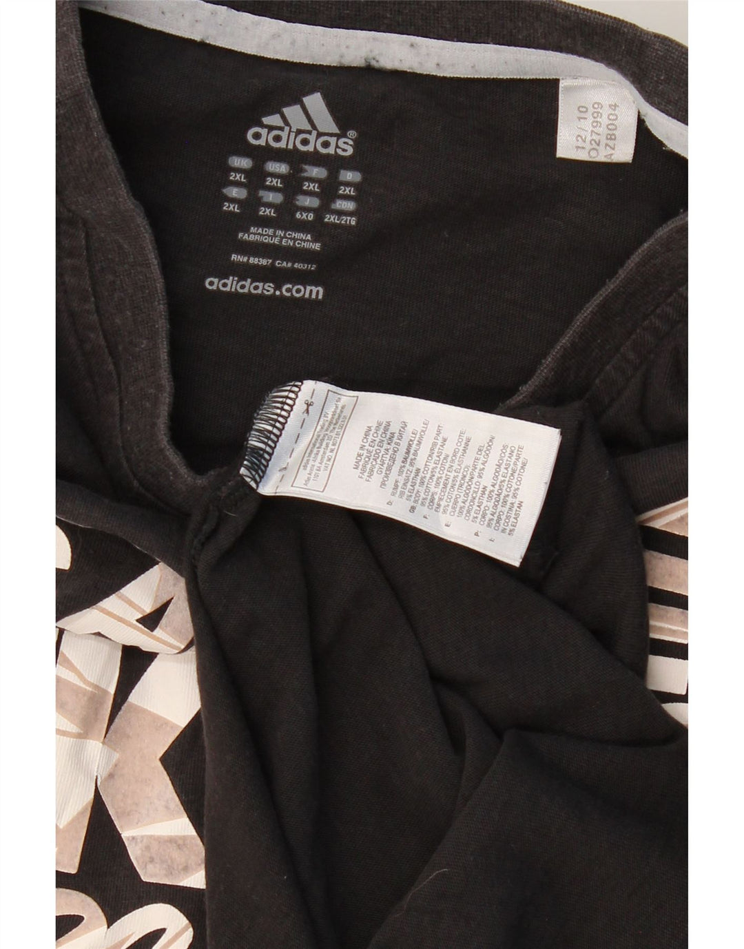 ADIDAS muška majica kratkih rukava s motivima Los Angeles Lakers 2XL crni pamuk