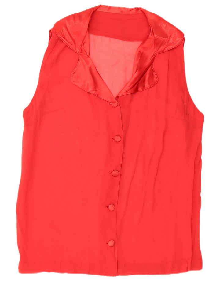 VINTAGE Ženska košulja bez rukava UK 16 Velika crvena