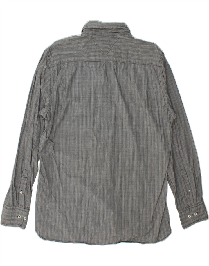 TOMMY HILFIGER Mens Custom Fit Shirt Large Grey Check Cotton Vintage Tommy Hilfiger and Second-Hand Tommy Hilfiger from Messina Hembry 