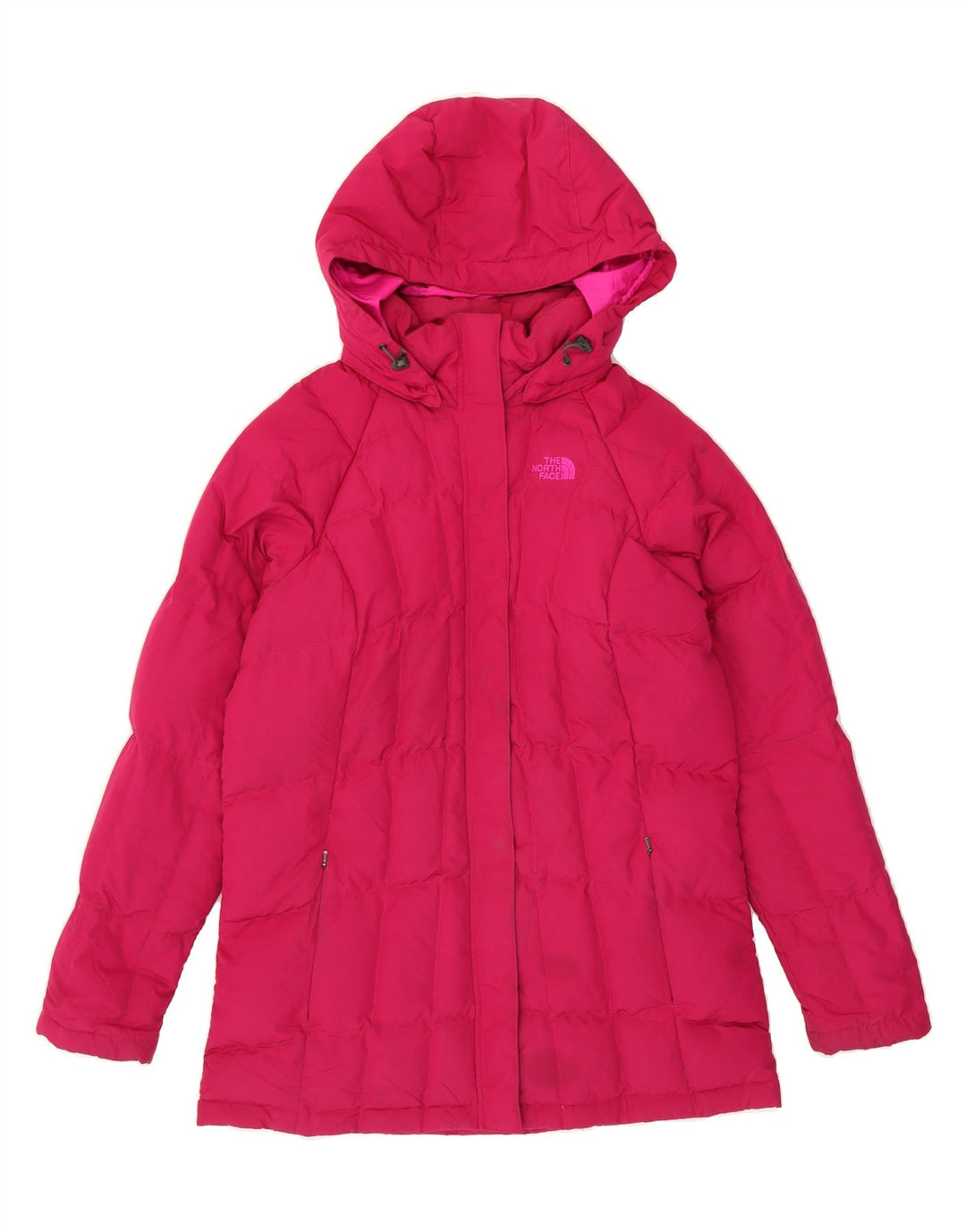 THE NORTH FACE Womens Hooded Padded Jacket UK 14 Medium Pink Polyester Vintage The North Face and Second-Hand The North Face from Messina Hembry 