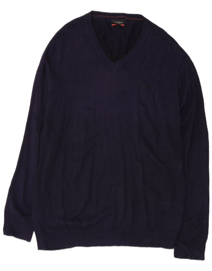 PIERRE CARDIN Muški džemper s V-izrezom 2XL tamnoplavi akril