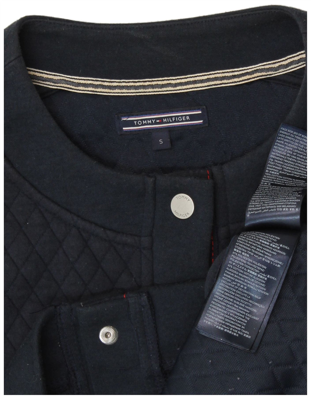 TOMMY HILFIGER Ženski široki kratki kardigan UK 10 Mali tamnoplavi