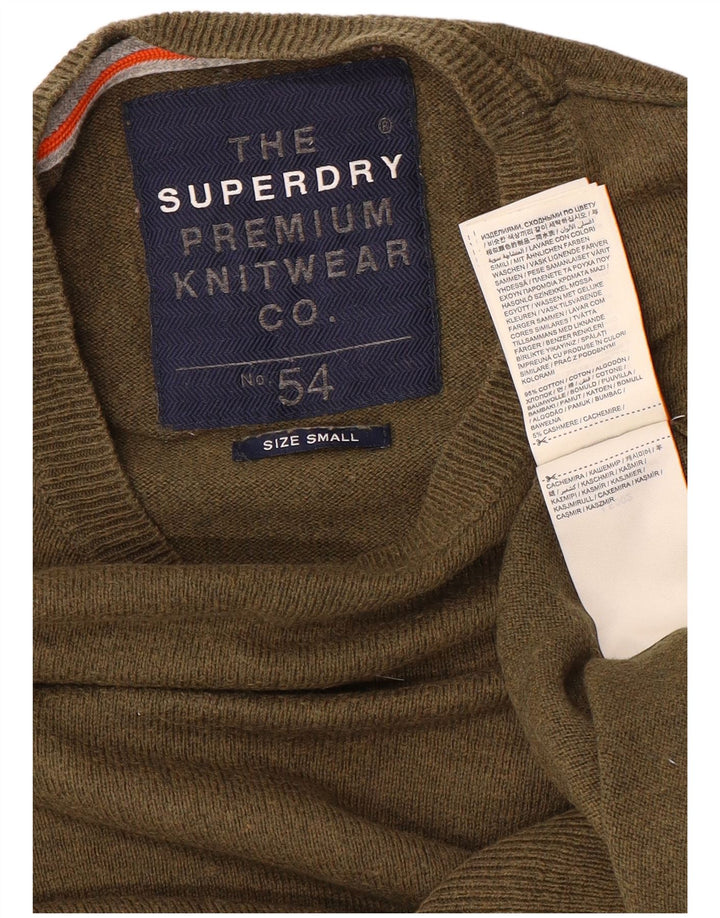 Superdry muški džemper s okruglim izrezom Mali kaki pamuk