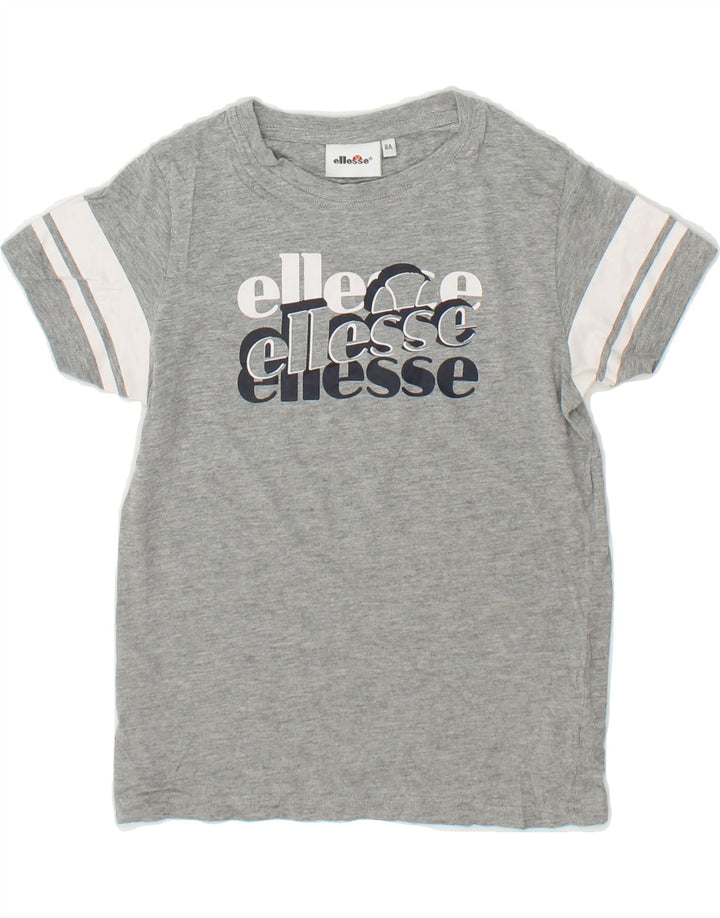 ELLESSE Boys Graphic T-Shirt Top 7-8 Years Grey Cotton | Vintage Ellesse | Thrift | Second-Hand Ellesse | Used Clothing | Messina Hembry 