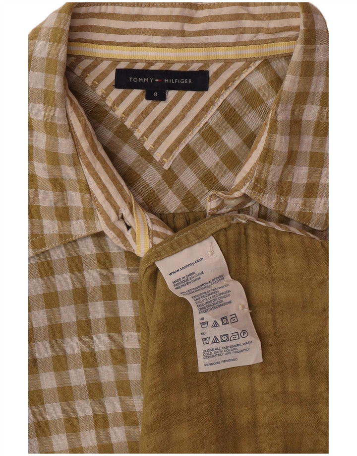 TOMMY HILFIGER Ženska dugačka košulja US 8 srednje zelene boje od gingham pamuka