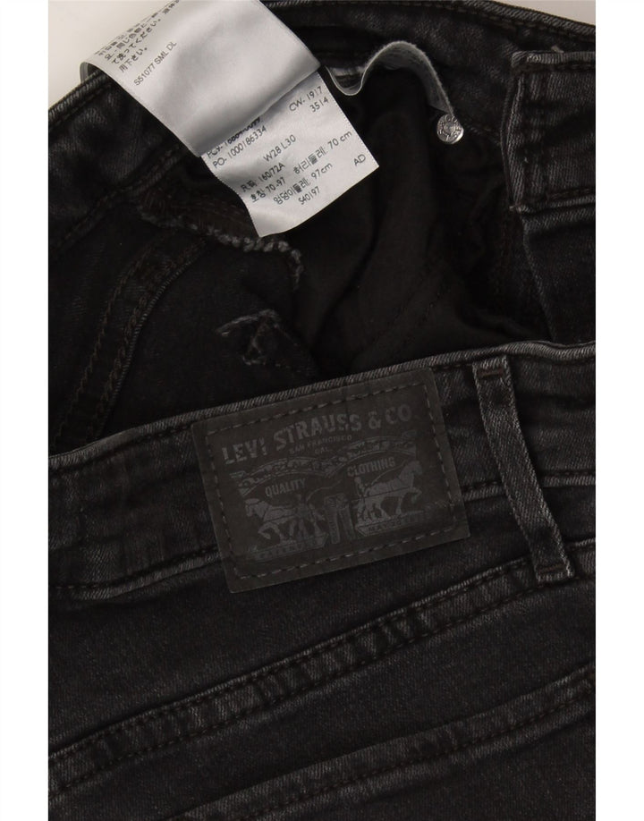 LEVI'S Womens 712 Slim Jeans W28 L30 Black Cotton Vintage Levi's and Second-Hand Levi's from Messina Hembry 
