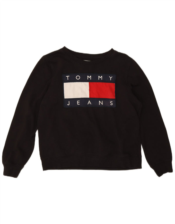 Mali crni pamučni muški džemper s grafičkim motivima Tommy Hilfiger