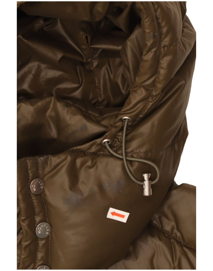 Moncler muška grafička podstavljena jakna s kapuljačom, veličina 5 2XL, kaki poliamid