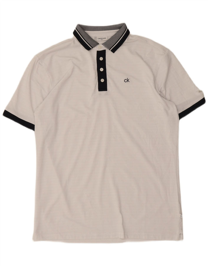 Calvin Klein muška polo majica za golf srednje bijele boje od poliestera