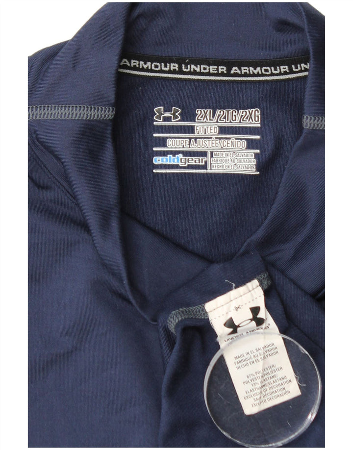 Under Armour muška majica Cold Gear dugih rukava 2XL tamnoplavi poliester