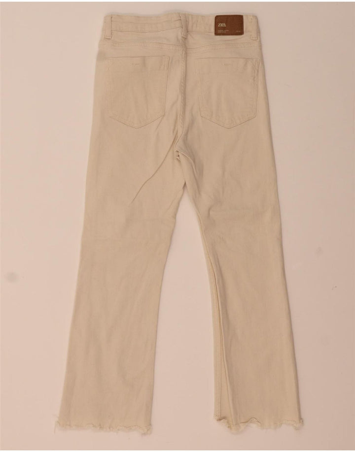 Zara ženske crop bootcut traperice EU 38 srednje W28 L24 bež