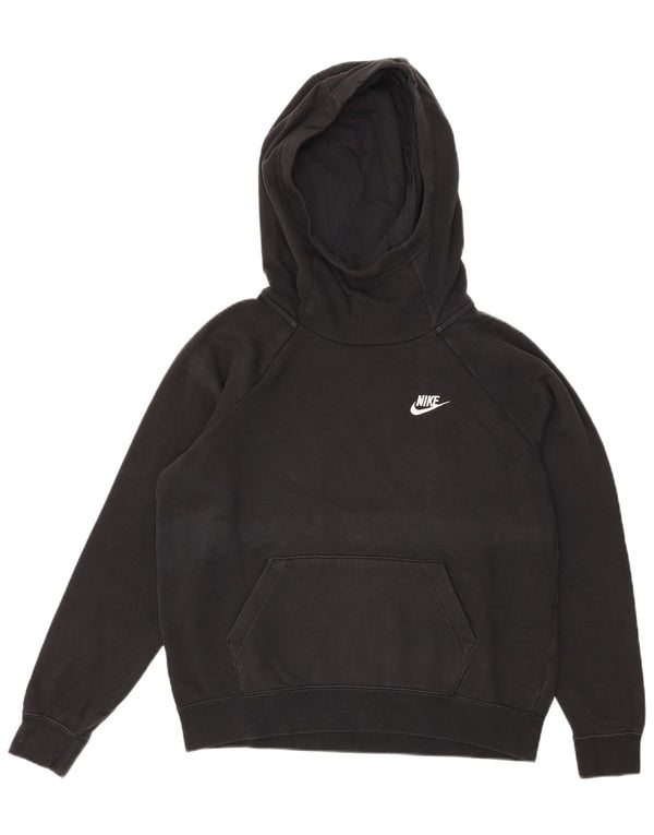 Nike Womens Oversized Hoodie Jumper UK 14 Medium Black Cotton