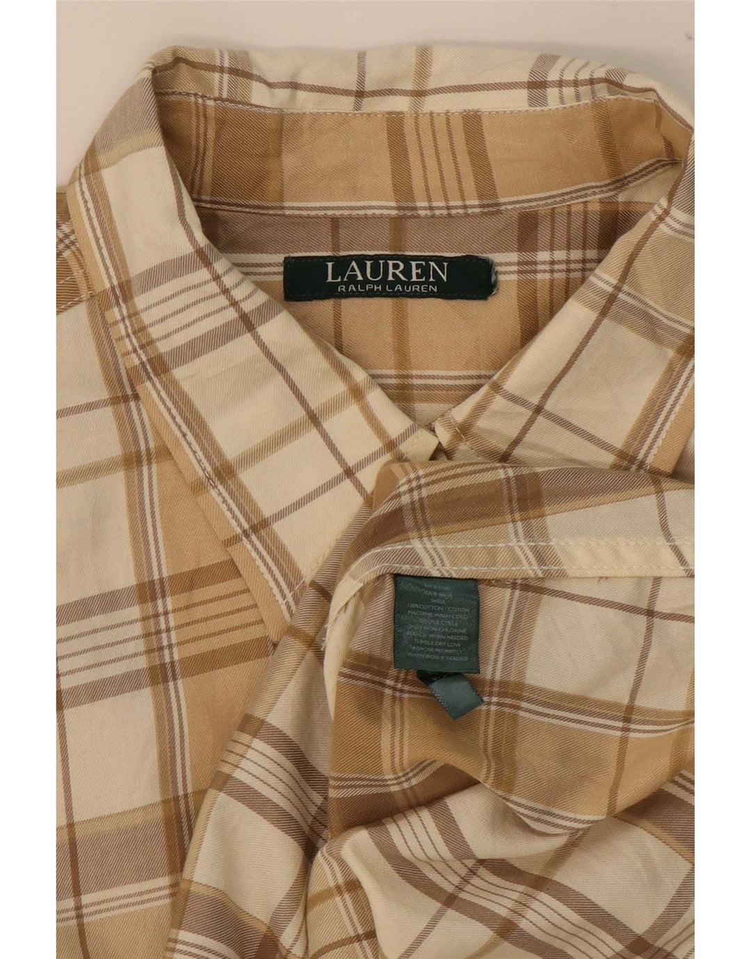 Ralph Lauren muška flanelska košulja, srednji bež karirani pamuk