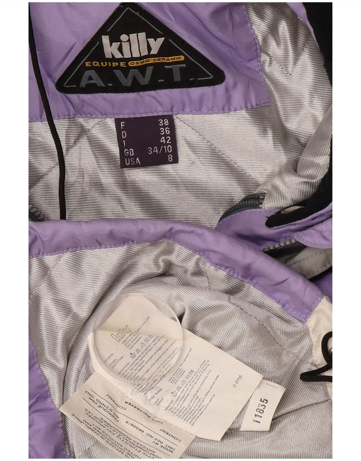 Killy ženska skijaška jakna s kapuljačom UK 10 mali ljubičasti poliester u boji