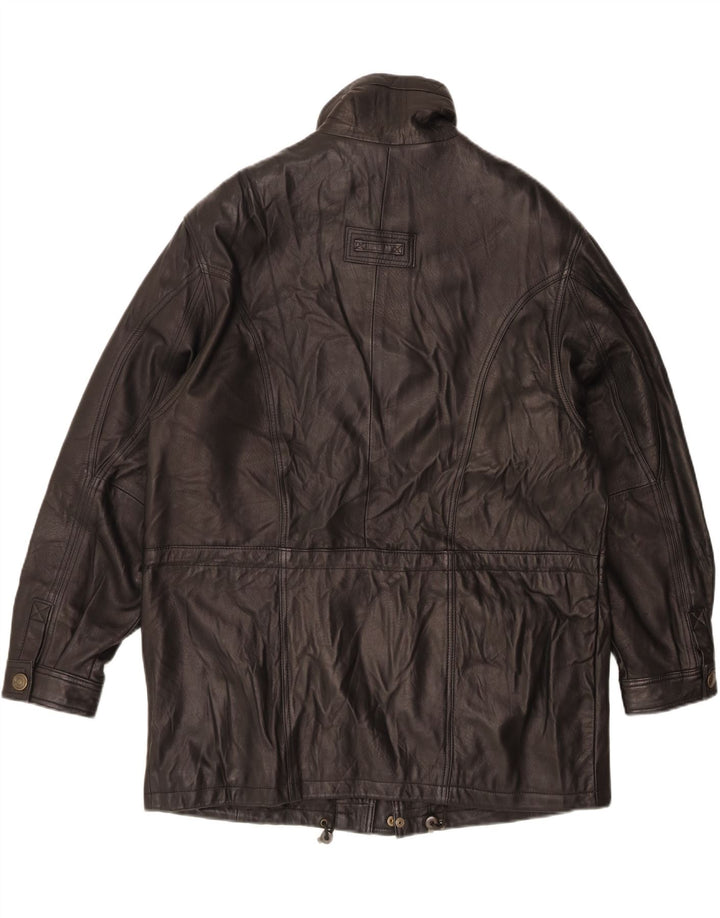 Vintage muška kožna jakna IT 52 XL crna koža