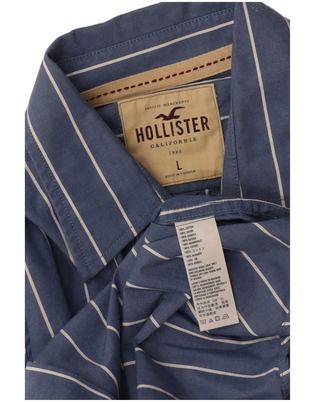 Hollister muška košulja, pamuk s velikim plavim prugama